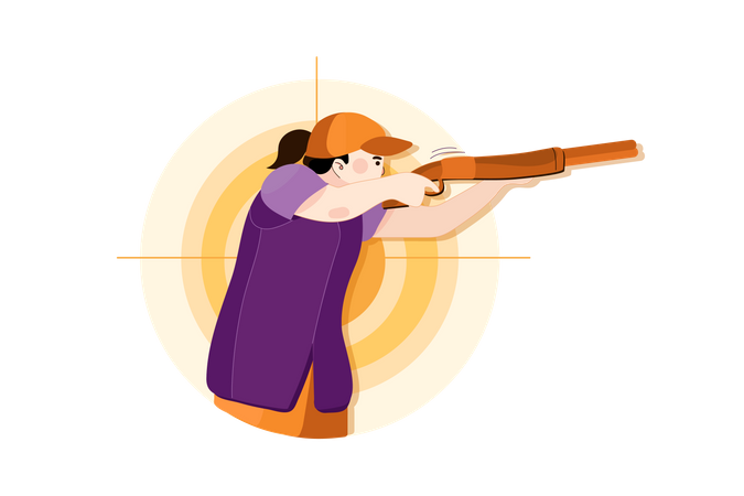 Shooter doing firing  Illustration