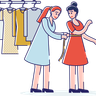 customer in clothing store illustration