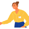 illustration female store assistant