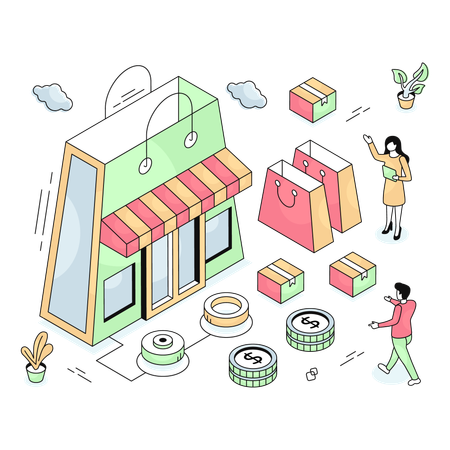 Shop from store  Illustration