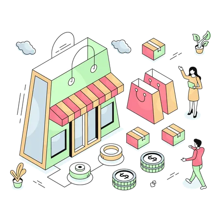 Shop from store  Illustration