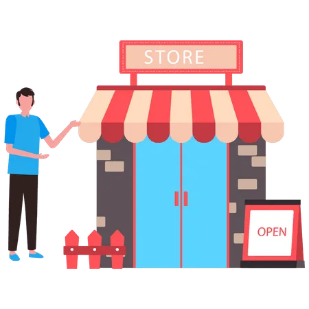 The Shop Is Open Illustration