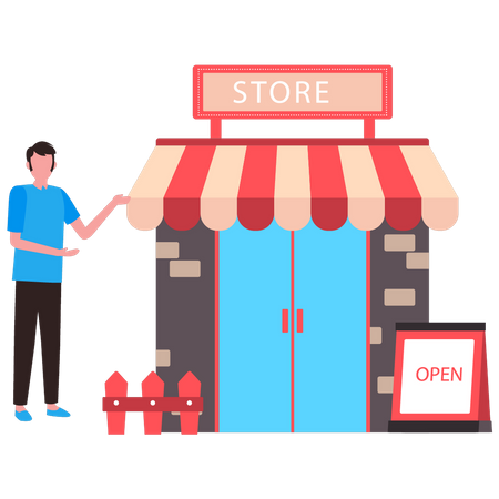 Shop is open  Illustration