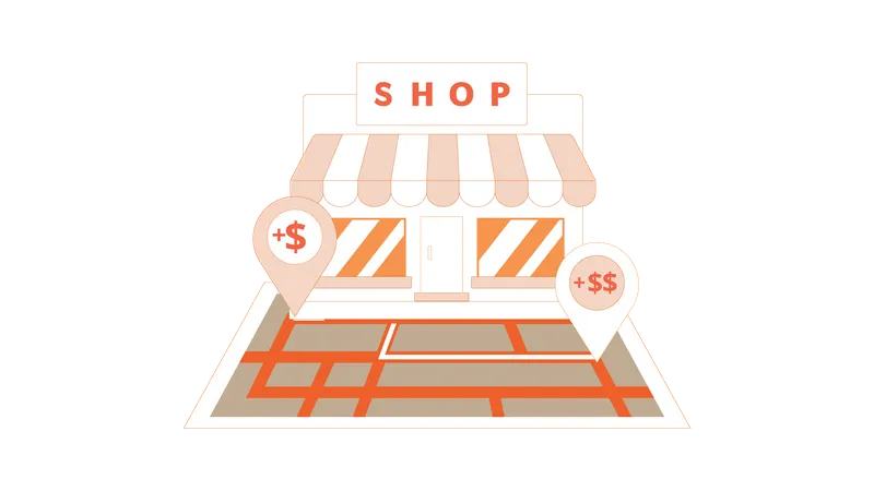 Shop location  Illustration