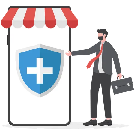 Shop Online Store Banking Security Secure Online Shopping Vector Illustrator Illustration