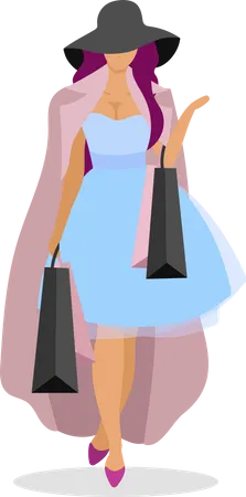 Shopaholic fashionista  Illustration