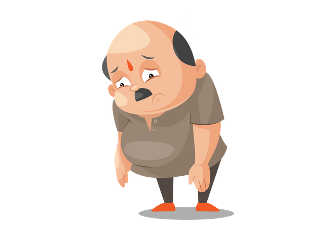 Shopkeeper is feeling tired  Illustration