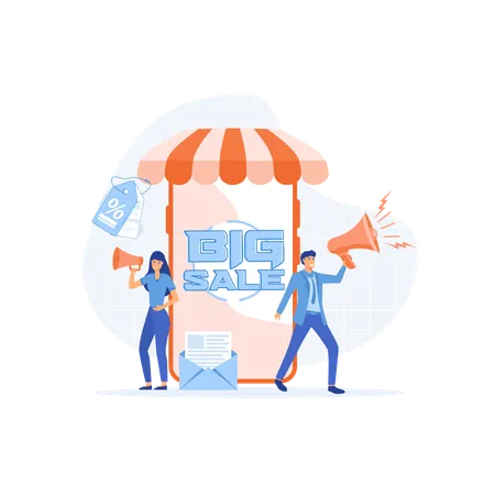 Shoppers E Marketing  Illustration