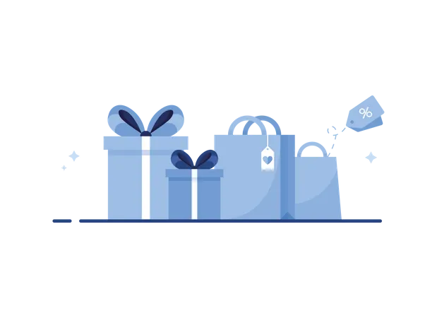 Shopping and Gifts  Illustration