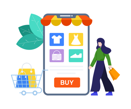 Shopping App Illustration