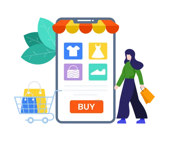 Shopping App Illustration