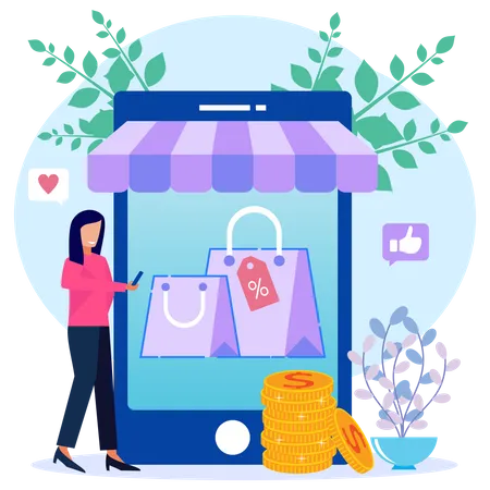 Illustration Vector Graphic Cartoon Character Of Ecommerce And Shopping Illustration
