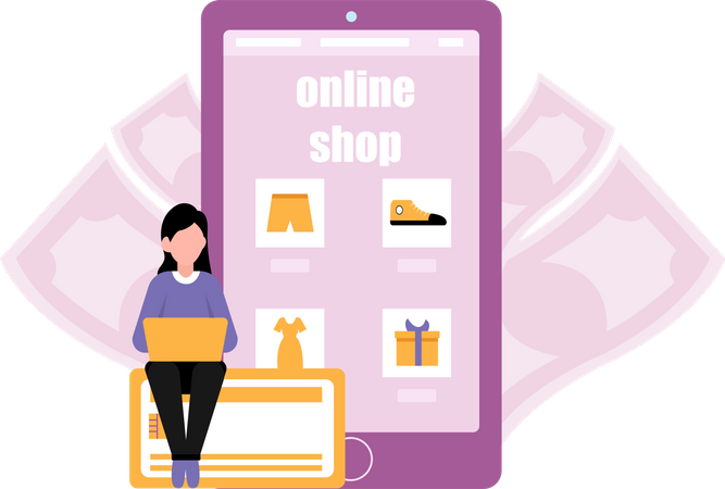 Shopping App  Illustration