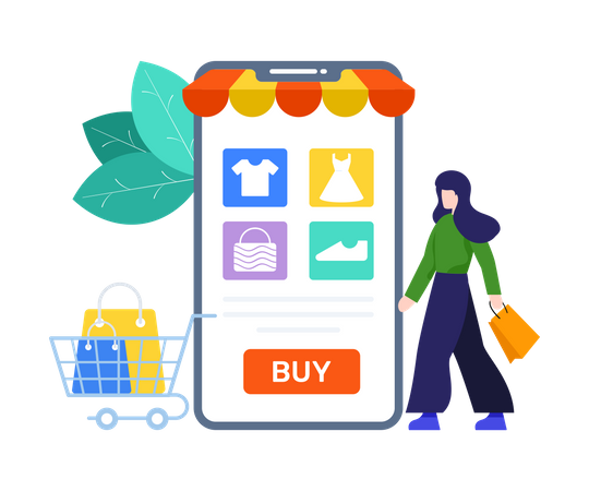 Shopping App  Illustration