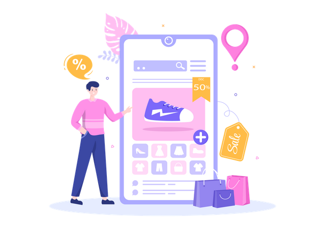 Shopping App  Illustration