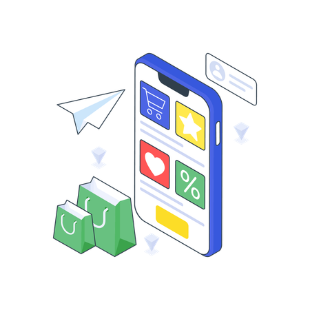 Shopping App  Illustration