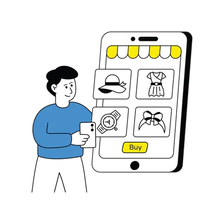 Shopping App  Illustration