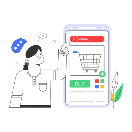 Shopping application design  Illustration