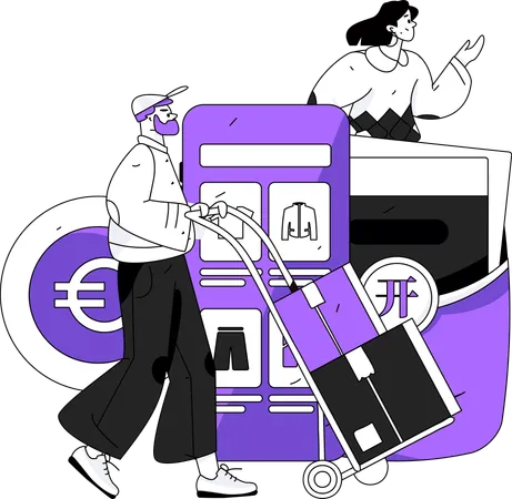 Shopping application displaying branded clothes  Illustration