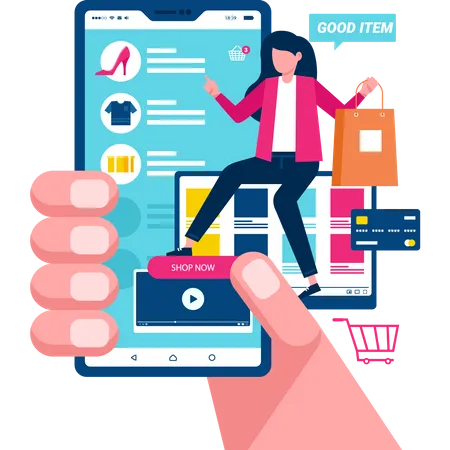 Shopping Application  Illustration