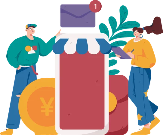 Shopping application  Illustration