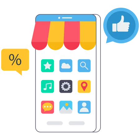 Shopping Application  Illustration