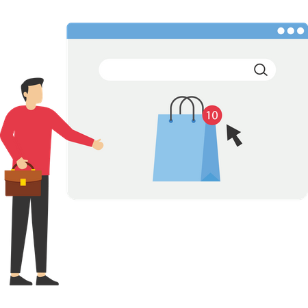 Shopping bags and online ordering  Illustration