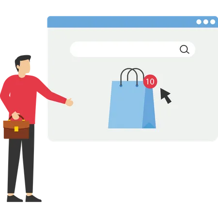 Shopping bags and online ordering  Illustration