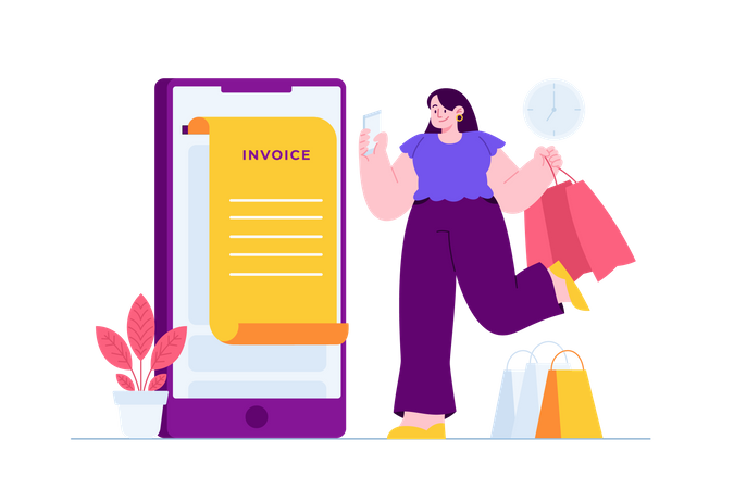 Shopping Bill payment Illustration