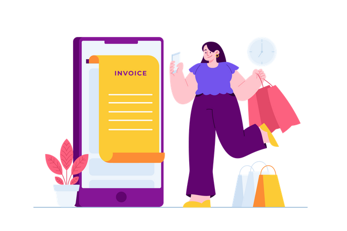 Shopping Bill payment  Illustration