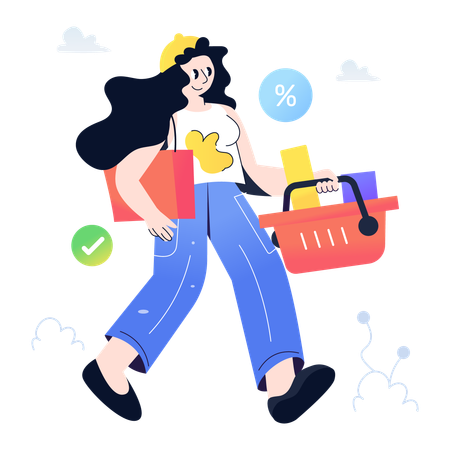 Shopping Bucket  Illustration
