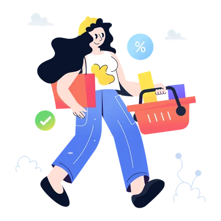 Shopping Bucket  Illustration