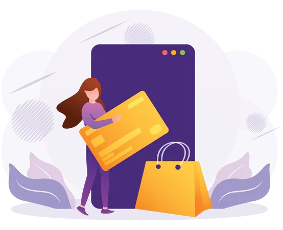 Shopping Card Payment  Illustration