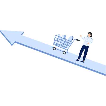 Shopping Cart on Arrow  Illustration