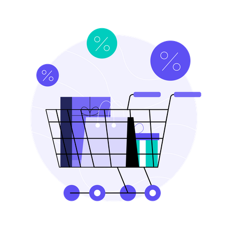 Shopping Cart Sale  Illustration