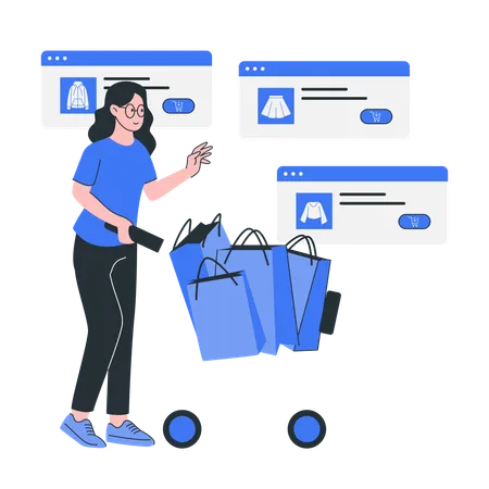 Shopping carts  Illustration