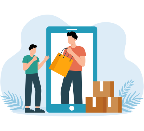 Shopping Cash on Delivery  Illustration