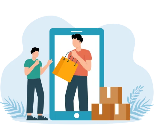 Shopping Cash on Delivery  Illustration