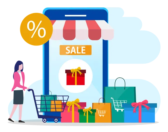 Discount Earn Point And Gift Vector Illustration Flat Vector Template Illustration