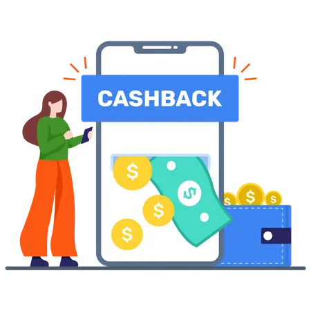 Einkaufs-Cashback-Angebot  Illustration