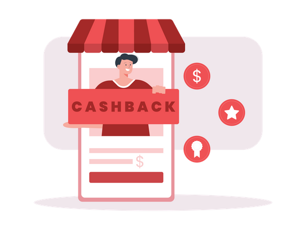 Einkaufs-Cashback-Angebot  Illustration