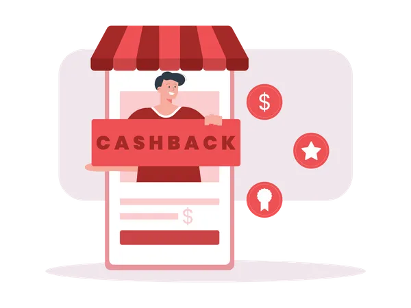 Einkaufs-Cashback-Angebot  Illustration