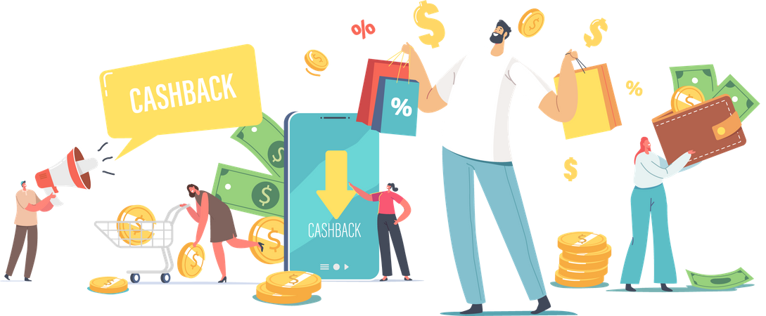 Shopping Cashback discount  Illustration