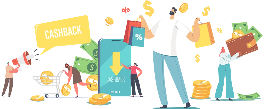 Shopping Cashback discount  Illustration