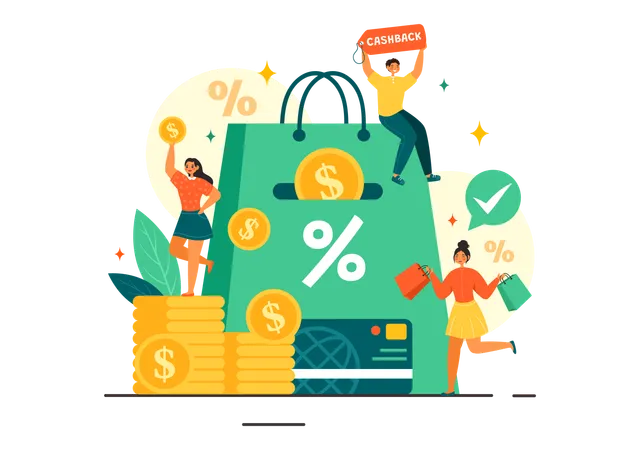 Shopping Cashback Offer  Illustration