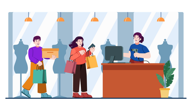 Shopping checkout  Illustration