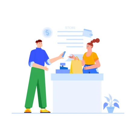 Shopping checkout counter Illustration