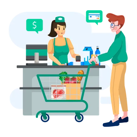 Shopping checkout counter  Illustration