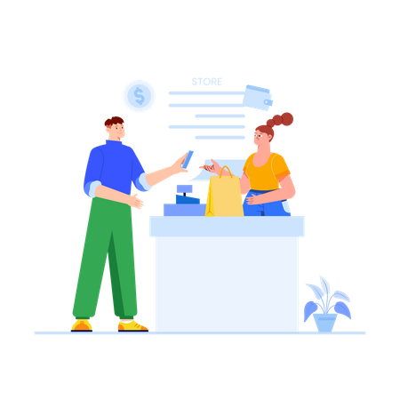 Shopping checkout counter  Illustration