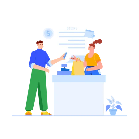 Shopping checkout counter  Illustration